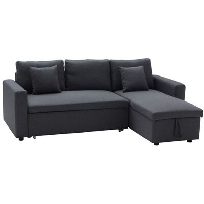 Canape angle fixe HAPPY GARDEN 3 places en polyester gris 146 x 223 x 85 cm Gris - Publicité Canape angle fixe HAPPY GARDEN 3 places en polyester gris 146 x 223 x 85 cm Gris - Publicité