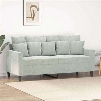 vidaXL - Canapé en velours gris clair 2 places - Sofa - Publicité vidaXL - Canapé en velours gris clair 2 places - Sofa - Publicité