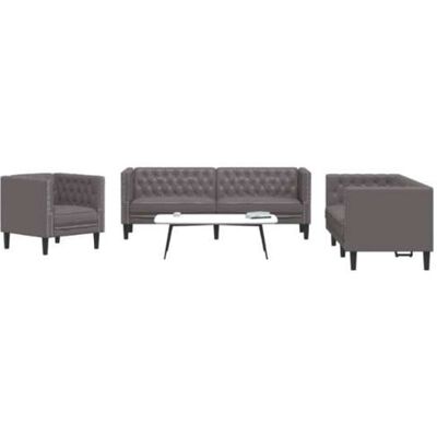 Non communiqué Canape droit vidaxl 3 places en simili-cuir gris 71 x 194 x 70.5 cm gris - Publicité Non communiqué Canape droit vidaxl 3 places en simili-cuir gris 71 x 194 x 70.5 cm gris - Publicité