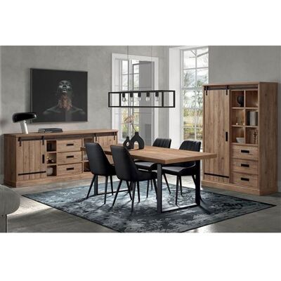 Non communiqué Ensemble Séjour Industriel Complet avec Table 200cm Piètement U - CEDRA - ALTOBUY Marron - Publicité Non communiqué Ensemble Séjour Industriel Complet avec Table 200cm Piètement U - CEDRA - ALTOBUY Marron - Publicité