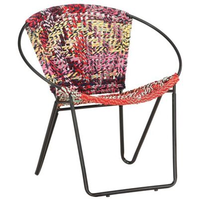 vidaXL Cirkelstoel chindi tissu meerkleurig Multicolore - Publicité vidaXL Cirkelstoel chindi tissu meerkleurig Multicolore - Publicité