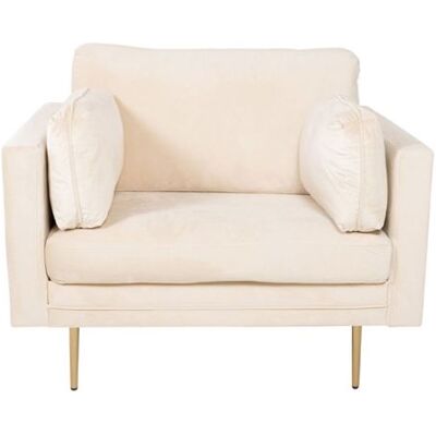 Fauteuil en velours beige Venture Design Boom - Style moderne - Publicité Fauteuil en velours beige Venture Design Boom - Style moderne - Publicité