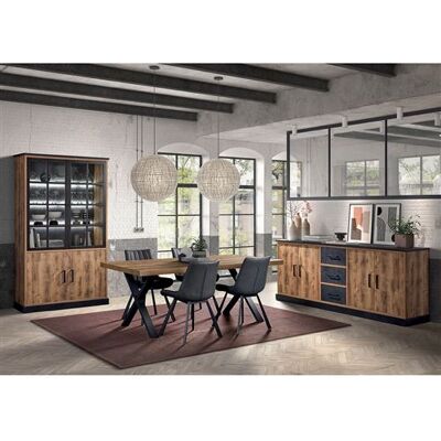 Non communiqué Ensemble Séjour Aspect Bois et Métal avec Table 170cm - JENNA - ALTOBUY Marron - Publicité Non communiqué Ensemble Séjour Aspect Bois et Métal avec Table 170cm - JENNA - ALTOBUY Marron - Publicité