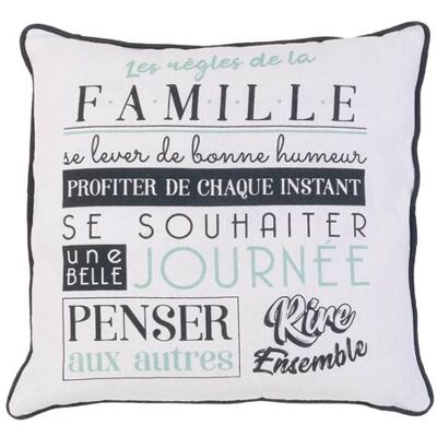 Non communiqué Coussin Déhoussable 40x40cm "Belle Journée" - FAMILY - ALTOBUY Blanc - Publicité Non communiqué Coussin Déhoussable 40x40cm "Belle Journée" - FAMILY - ALTOBUY Blanc - Publicité