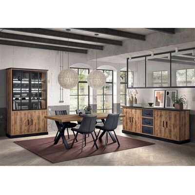 Non communiqué Ensemble Séjour Aspect Bois et Métal avec Table 230cm - JENNA - ALTOBUY Marron - Publicité Non communiqué Ensemble Séjour Aspect Bois et Métal avec Table 230cm - JENNA - ALTOBUY Marron - Publicité