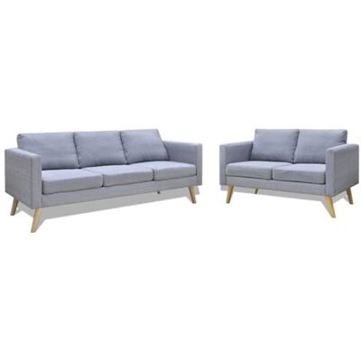 VIDAXL Jeu de canapé à 2 places et à 3 places Tissu Gris clair Gris - Publicité VIDAXL Jeu de canapé à 2 places et à 3 places Tissu Gris clair Gris - Publicité