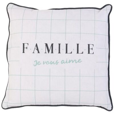 Non communiqué Coussin Déhoussable 40x40cm "Je vous aime" - FAMILY - ALTOBUY Blanc - Publicité Non communiqué Coussin Déhoussable 40x40cm "Je vous aime" - FAMILY - ALTOBUY Blanc - Publicité