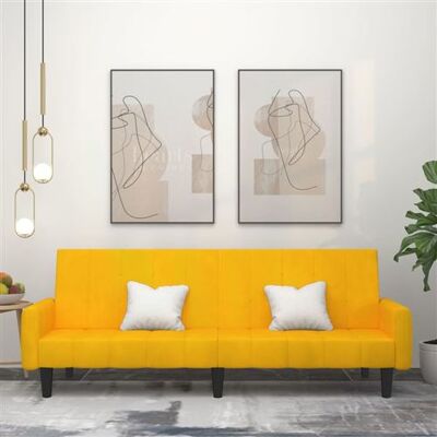 MAISONCHIC Modèle VidaXL79705 Canapé-Lit Jaune Velours 2 Places - Publicité MAISONCHIC Modèle VidaXL79705 Canapé-Lit Jaune Velours 2 Places - Publicité