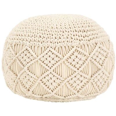 Non communiqué Pouf fait à la main en macramé 45 x 30 cm Coton Blanc - Publicité Non communiqué Pouf fait à la main en macramé 45 x 30 cm Coton Blanc - Publicité