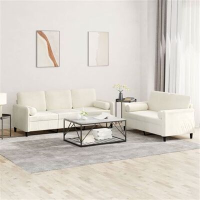 Non communiqué vidaXL Ensemble de canapés 2 pcs avec coussins crème velours3202042 Crème - Publicité Non communiqué vidaXL Ensemble de canapés 2 pcs avec coussins crème velours3202042 Crème - Publicité