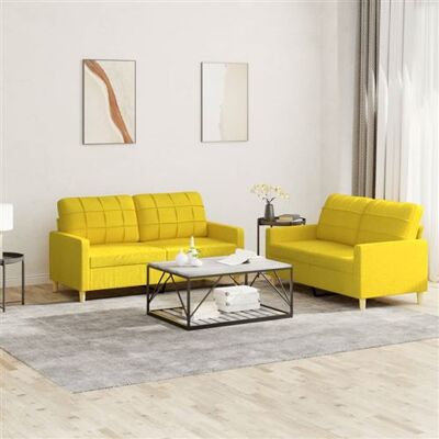 Non communiqué vidaXL Ensemble de Canapés avec Coussins 2 pcs, Canapés avec Accoudoirs et Dossier, Ensemble de Meubles, Mobilier de Salon, Moderne, Jaune Clair Tissu 3201279 Jaune - Publicité Non communiqué vidaXL Ensemble de Canapés avec Coussins 2 pcs, Canapés avec Accoudoirs et Dossier, Ensemble de Meubles, Mobilier de Salon, Moderne, Jaune Clair Tissu 3201279 Jaune - Publicité