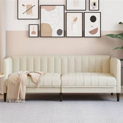 Non communiqué Canape droit en.casa 2 places en lin blanc 76.5 x 176 x 74.5 cm blanc - Publicité Non communiqué Canape droit en.casa 2 places en lin blanc 76.5 x 176 x 74.5 cm blanc - Publicité