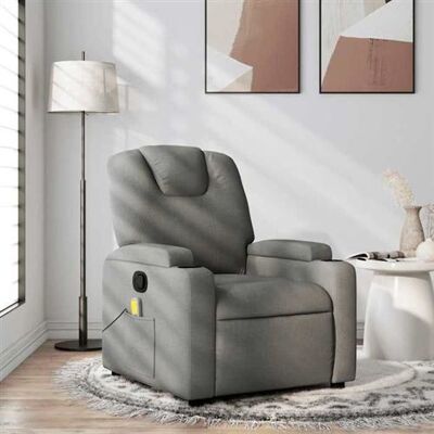 Non communiqué vidaXL Fauteuil de massage, relaxation tissu gris foncé Gris - Publicité Non communiqué vidaXL Fauteuil de massage, relaxation tissu gris foncé Gris - Publicité