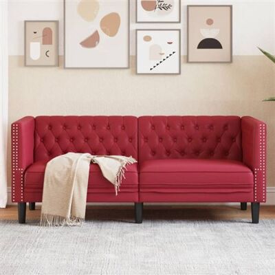 Non communiqué Canape droit en.casa 2 places en simili-cuir rouge 74.5 x 174 x 70.5 cm rouge - Publicité Non communiqué Canape droit en.casa 2 places en simili-cuir rouge 74.5 x 174 x 70.5 cm rouge - Publicité