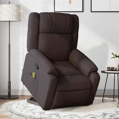 Non communiqué vidaXL Fauteuil inclinable de massage Marron foncé Tissu 3205219 Marron - Publicité Non communiqué vidaXL Fauteuil inclinable de massage Marron foncé Tissu 3205219 Marron - Publicité