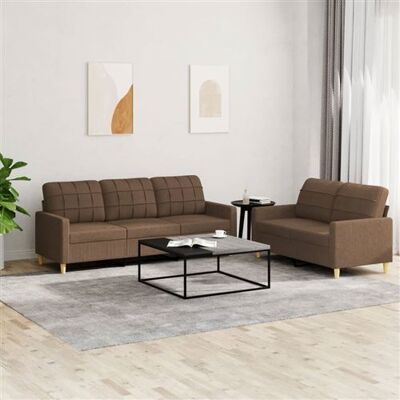 Non communiqué vidaXL Ensemble de canapés 2 pcs avec coussins Marron Tissu Marron - Publicité Non communiqué vidaXL Ensemble de canapés 2 pcs avec coussins Marron Tissu Marron - Publicité