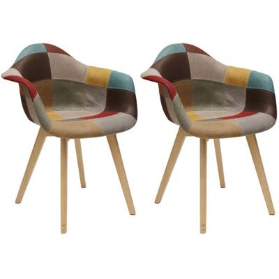 Lot de 2 Fauteuils Patchwork Motif Vintage - BRADU - ALTOBUY Multicolore - Publicité Lot de 2 Fauteuils Patchwork Motif Vintage - BRADU - ALTOBUY Multicolore - Publicité
