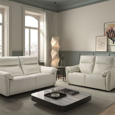 Non communiqué Canapés 3 Places Relax Electrique + 2 Places Fixe Cuir Blanc - MAZARO - ALTOBUY Blanc - Publicité Non communiqué Canapés 3 Places Relax Electrique + 2 Places Fixe Cuir Blanc - MAZARO - ALTOBUY Blanc - Publicité