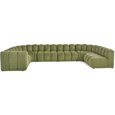 Non communiqué Debbie - canapé modulable panoramique d'angle droit 7 places en tissu texturé - Vert Vert - Publicité Non communiqué Debbie - canapé modulable panoramique d'angle droit 7 places en tissu texturé - Vert Vert - Publicité