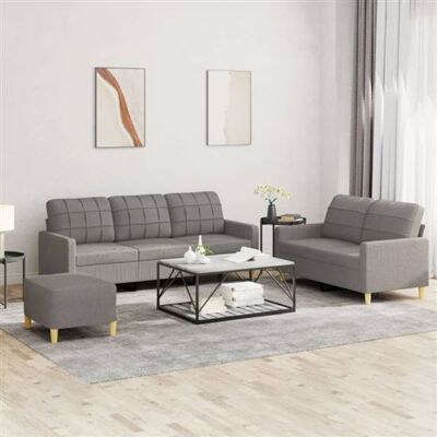 Non communiqué Ensemble de canapés 3 pcs avec coussins Taupe Tissu Taupe - Publicité Non communiqué Ensemble de canapés 3 pcs avec coussins Taupe Tissu Taupe - Publicité