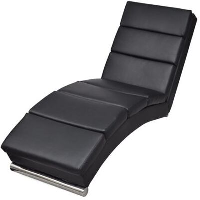 vidaXL Chaise longue kunstleer zwart240711 Noir - Publicité vidaXL Chaise longue kunstleer zwart240711 Noir - Publicité