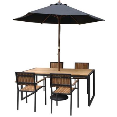 Non communiqué Fauteuil en Acier & Bois d'Acacia x 4 Bolero NC - Publicité Non communiqué Fauteuil en Acier & Bois d'Acacia x 4 Bolero NC - Publicité