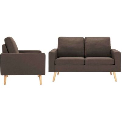 Non communiqué Ensemble de canapés 2 pcs Tissu Marron Brun - Publicité Non communiqué Ensemble de canapés 2 pcs Tissu Marron Brun - Publicité