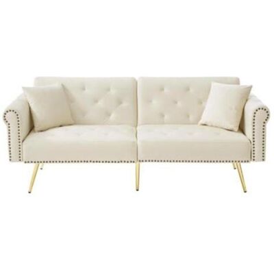 Non communiqué YeMaster Canapé moderne et élégant, canapé-lit double, couvre-lit en velours, dossier avec 3 niveaux de réglage, idéal pour les petites pièces, beige beige - Publicité Non communiqué YeMaster Canapé moderne et élégant, canapé-lit double, couvre-lit en velours, dossier avec 3 niveaux de réglage, idéal pour les petites pièces, beige beige - Publicité