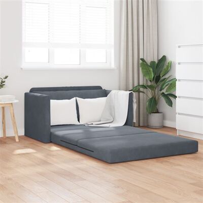 Non communiqué Canapé lit au sol 2 en 1 Gris foncé 124x204x61 cm Velours Gris foncé - Publicité Non communiqué Canapé lit au sol 2 en 1 Gris foncé 124x204x61 cm Velours Gris foncé - Publicité