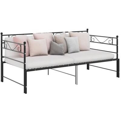 Non communiqué Cadre de canapé lit extensible sans matelas Noir Métal 90x200cm Noir - Publicité Non communiqué Cadre de canapé lit extensible sans matelas Noir Métal 90x200cm Noir - Publicité