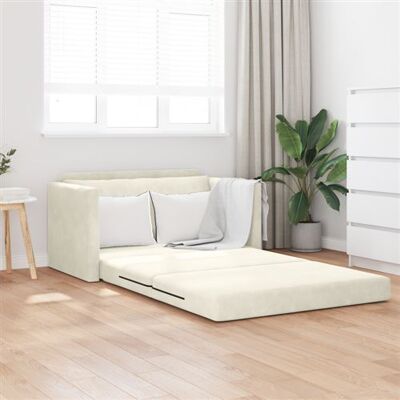 Non communiqué Canapé lit au sol 2 en 1 Crème 124x204x61 cm Velours Crème - Publicité Non communiqué Canapé lit au sol 2 en 1 Crème 124x204x61 cm Velours Crème - Publicité