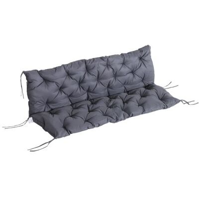 Outsunny Coussin matelas assise dossier pour banc de jardin balancelle canapé 3 places grand confort 150 x 98 x 8 cm gris gris - Publicité Outsunny Coussin matelas assise dossier pour banc de jardin balancelle canapé 3 places grand confort 150 x 98 x 8 cm gris gris - Publicité