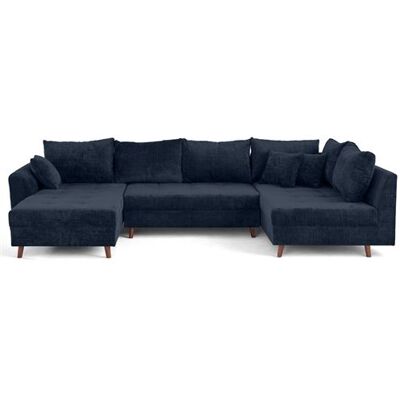 Non communiqué Canape angle fixe LISA DESIGN 7 places en velours bleu 161 x 310 x 81 cm Bleu - Publicité Non communiqué Canape angle fixe LISA DESIGN 7 places en velours bleu 161 x 310 x 81 cm Bleu - Publicité