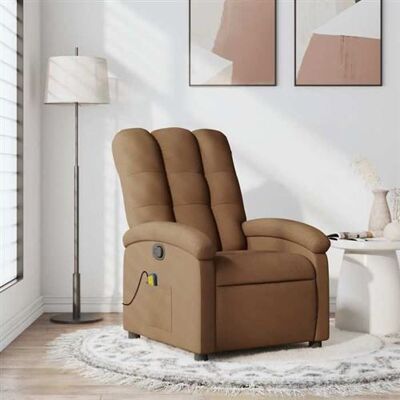 Non communiqué vidaXL Fauteuil de massage, relaxation tissu marron Marron - Publicité Non communiqué vidaXL Fauteuil de massage, relaxation tissu marron Marron - Publicité