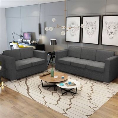Canape droit vidaxl 3 places en tissu gris 191 x 191 x 78 cm Gris - Publicité Canape droit vidaxl 3 places en tissu gris 191 x 191 x 78 cm Gris - Publicité