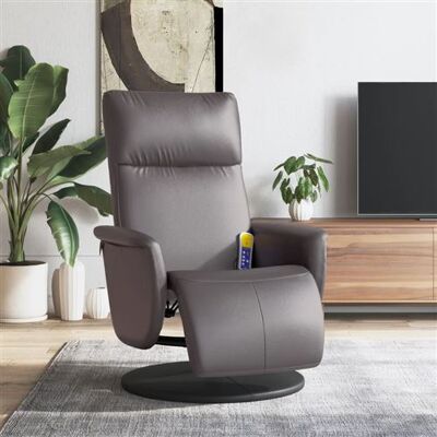 Fauteuil de massage gris VidaXL avec repose-pieds - Fauteuil relaxant - Publicité Fauteuil de massage gris VidaXL avec repose-pieds - Fauteuil relaxant - Publicité