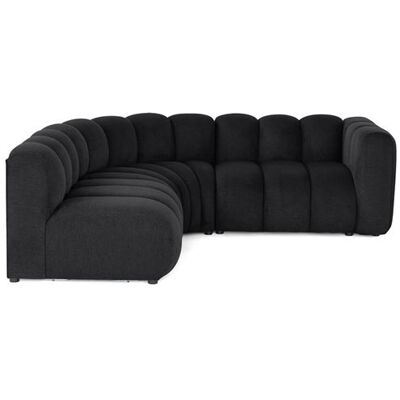 Non communiqué Debbie - canapé modulable d'angle gauche 4 places avec accoudoir en tissu texturé - Noir Noir - Publicité Non communiqué Debbie - canapé modulable d'angle gauche 4 places avec accoudoir en tissu texturé - Noir Noir - Publicité