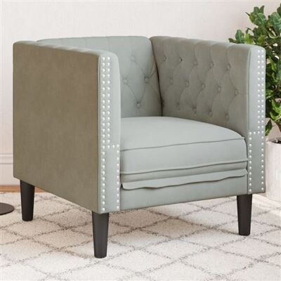 Non communiqué vidaXL Fauteuil Chesterfield gris clair velours372673 Gris clair - Publicité Non communiqué vidaXL Fauteuil Chesterfield gris clair velours372673 Gris clair - Publicité