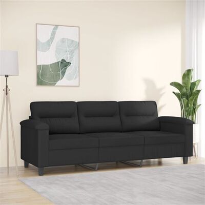 Non communiqué vidaXL Canapé à 3 places Noir 180 cm Tissu microfibre359570 Noir - Publicité Non communiqué vidaXL Canapé à 3 places Noir 180 cm Tissu microfibre359570 Noir - Publicité