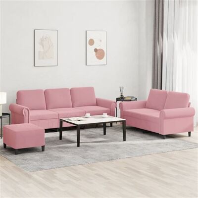 Non communiqué vidaXL 3-delige Loungeset met kussens fluweel roze3202263 Rose - Publicité Non communiqué vidaXL 3-delige Loungeset met kussens fluweel roze3202263 Rose - Publicité