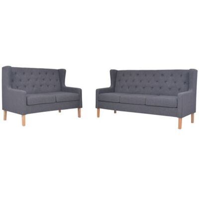 vidaXL Ensemble de canapés 2 pcs Tissu Gris Gris - Publicité vidaXL Ensemble de canapés 2 pcs Tissu Gris Gris - Publicité