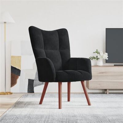 Non communiqué Chaise de relaxation Noir Velours noir - Publicité Non communiqué Chaise de relaxation Noir Velours noir - Publicité