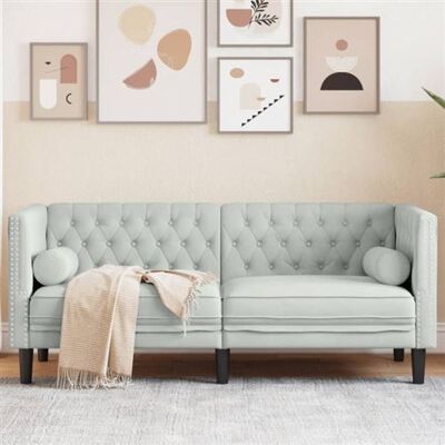Non communiqué Canape droit vidaxl 2 places en velours gris 74.5 x 174 x 70.5 cm gris - Publicité Non communiqué Canape droit vidaxl 2 places en velours gris 74.5 x 174 x 70.5 cm gris - Publicité