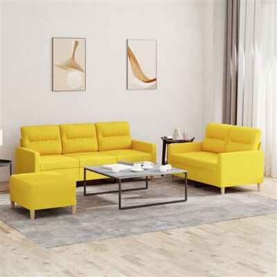 Ensemble de Canapés en Tissu Jaune VidaXL - Mobilier Salon - Publicité Ensemble de Canapés en Tissu Jaune VidaXL - Mobilier Salon - Publicité