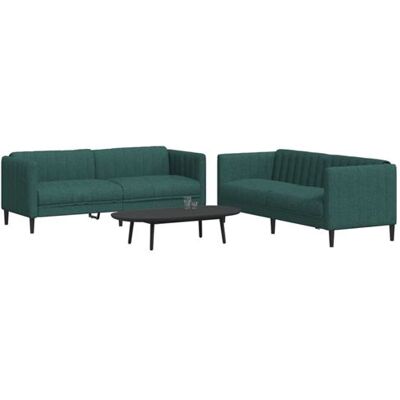 Ensemble de Sofas 2 Pièces en Tissu Vert Foncé - vidaXL - Publicité Ensemble de Sofas 2 Pièces en Tissu Vert Foncé - vidaXL - Publicité