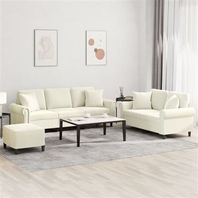 Non communiqué vidaXL 3-delige Loungeset met kussens fluweel crÃmekleurig3202288 Blanc - Publicité Non communiqué vidaXL 3-delige Loungeset met kussens fluweel crÃmekleurig3202288 Blanc - Publicité