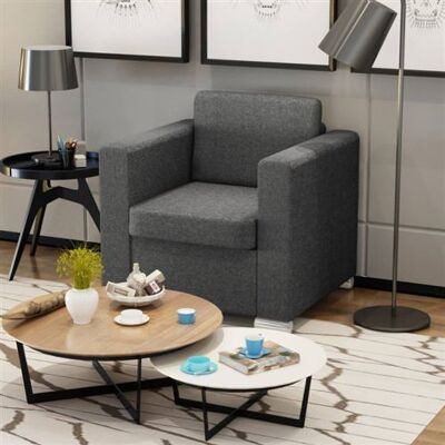 VIDAXL Fauteuil gris foncé tissu Gris - Publicité VIDAXL Fauteuil gris foncé tissu Gris - Publicité