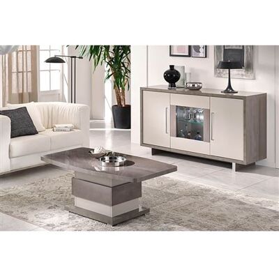 Non communiqué Ensemble Table Basse + Buffet 3 Portes Led Gris Metallisé et Mat - AUXANE - ALTOBUY Gris - Publicité Non communiqué Ensemble Table Basse + Buffet 3 Portes Led Gris Metallisé et Mat - AUXANE - ALTOBUY Gris - Publicité