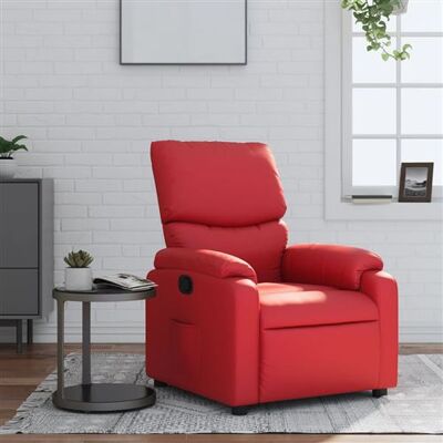 Fauteuil inclinable vidaXL - Cuir synthétique, Rouge - Fauteuil relax - Publicité Fauteuil inclinable vidaXL - Cuir synthétique, Rouge - Fauteuil relax - Publicité