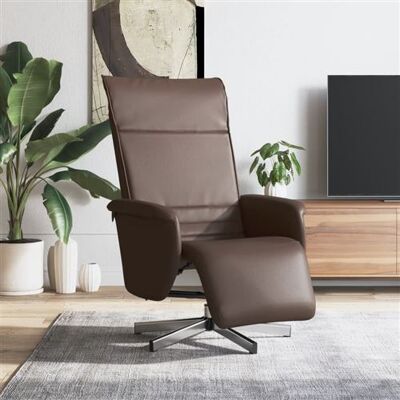 Non communiqué vidaXL Fauteuil inclinable avec repose-pieds marron similicuir Marron - Publicité Non communiqué vidaXL Fauteuil inclinable avec repose-pieds marron similicuir Marron - Publicité